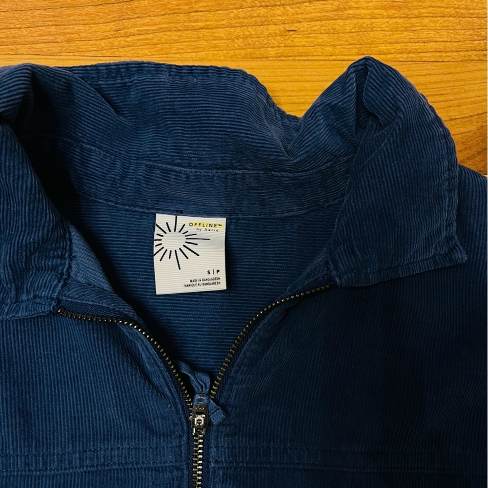 OFFLINE by Aerie Corduroy quarter Zip shaket – Coastal Blue - Picture 3 of 4